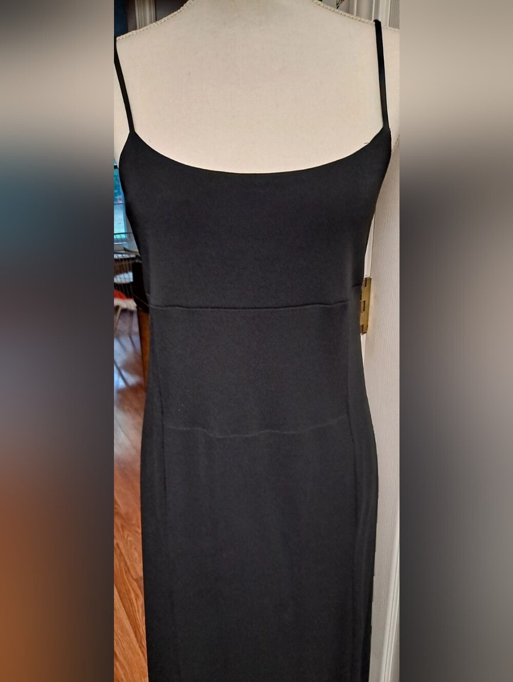 Classic Black Spaghetti-Strap Women's Dress